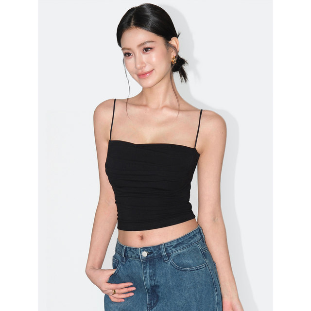 NEVA HU suspender vest with chest pad for women with outer wear design and slim and versatile slim short inner top