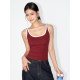 NEVA HU basic multi-match hot girl suspender vest for women in summer wear contrasting color slim short style knitted top
