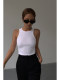 NEVA HU black I-shaped knitted vest for women wearing 2025 new slim fit inner sleeveless top
