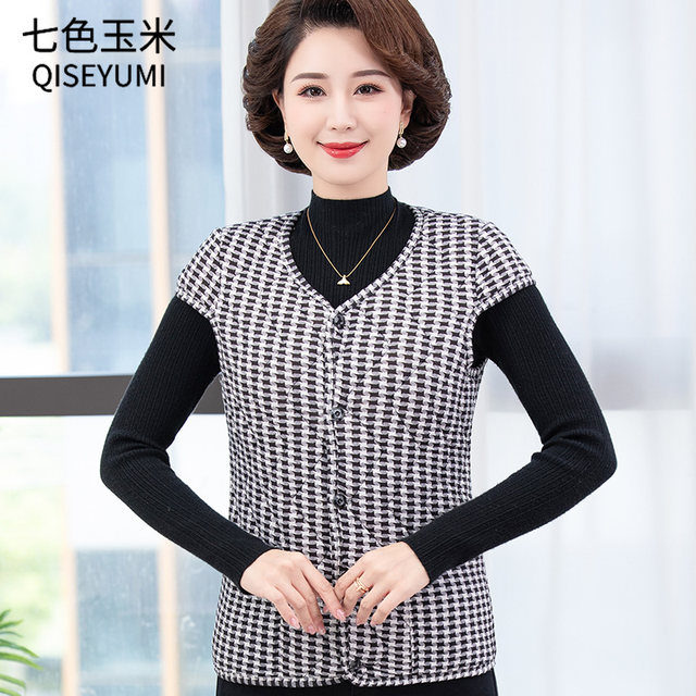 Autumn and winter mother's wear velvet quilted vest vest thickened waistcoat inside and outside short-sleeved middle-aged and elderly women's cardigan