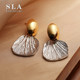 Simple Love Acc Private Cold Style Design Exaggerated Temperament Irregular Texture Silver Needle Earrings for Women