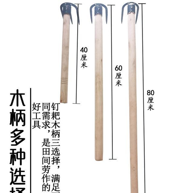 Forging iron rake steel rake rake grasping garden garden planting vegetables and pine earthen gardening art three -tooth four -teeth rake trumpet