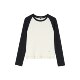 SOMESOWE Contrasting Ragshoulder Sleeve Ruffled T-shirt
