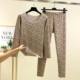 Winter DeRong self-heating thermal underwear set 2025 new floral autumn clothes and autumn trousers for middle-aged and elderly home pajamas