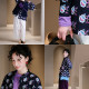 Printed shirt with no vines and no branches, long-sleeved tops, cardigan, pure cotton loose slim and literary shirt in spring
