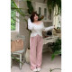 dese smug design sense cross V-neck sweater for women autumn large size fat mm off-shoulder long-sleeved knitted top
