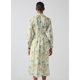 lkbennett fairy-style printed silk dress for women, spring and autumn long sleeve waist-hugging shirt skirt long (two wears)