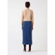 lkbennett blue denim skirt 2025 spring new front mid-slit metal buttons versatile to make you look slim