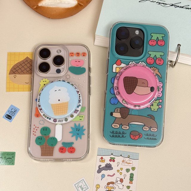 
Barbecued pork happy shop xuanzi co-branded imd double-layer mobile phone case cute shiny all-inclusive iphone17promax 17 16Pro/16/16Promax