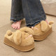 Cute bell puppy cotton slippers for women winter outer wear Baotou thick-soled high-heeled indoor home plush warm slippers