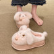 Cute bell puppy cotton slippers for women winter outer wear Baotou thick-soled high-heeled indoor home plush warm slippers