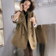 European-style casual suit jacket for women in spring and autumn 2025 new loose and fashionable mid-length double-breasted suit