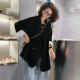 European-style casual suit jacket for women in spring and autumn 2025 new loose and fashionable mid-length double-breasted suit