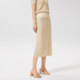 
OVV hot sale women's cotton moisture-absorbing and breathable three-dimensional floral classic slim A-line midi skirt