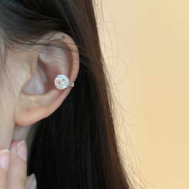 [Lou Haha] zircon ear clip for women's daily commuting versatile temperament without ear piercing ear bone clips with high-end feeling light luxury