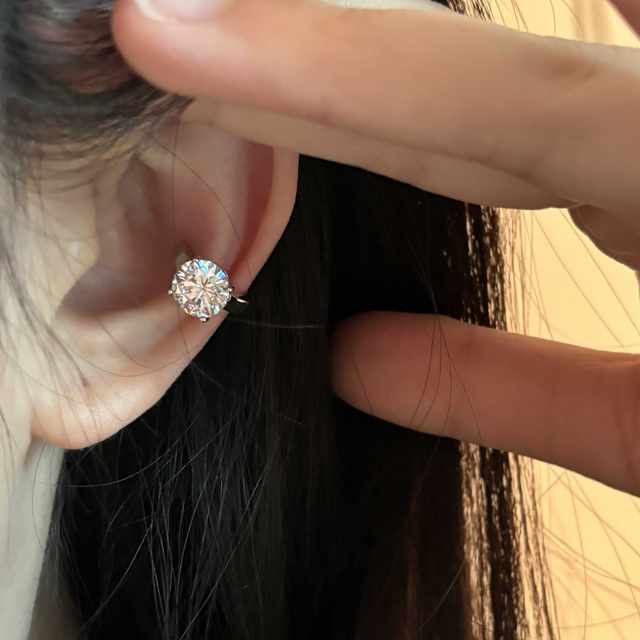 [Lou Haha] zircon ear clip for women's daily commuting versatile temperament without ear piercing ear bone clips with high-end feeling light luxury