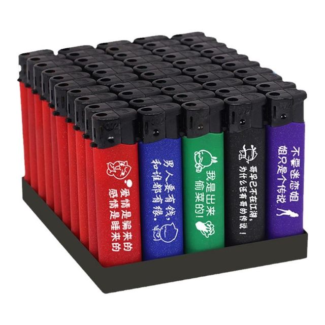 Advertising lighter batch custom-made one-time frosted printing and lettering windproof grinding wheel hotel custom logo custom printing