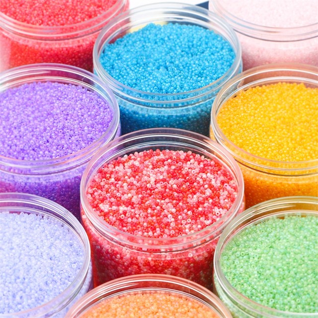 Super 2mm cream cloud fog stained glass rice beads and DIY materials handmade beads bracelet accessories