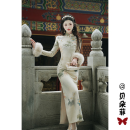 New Chinese style national style improved cheongsam young girl spring dress 2024 new small high-end exquisite dress