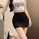 Hot girl pure slutty hip-pack skirt one-step skirt for women summer large size sexy high waist elastic tight straight chubby MM half-body skirt
