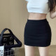 Black sexy hot girl large size hip short skirt for women in summer hot high waist straight versatile fat MM one-step skirt