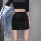 Large size hip-covered skirt for women in summer new high-waisted slim tight elastic hot girl short skirt straight skirt fat MM