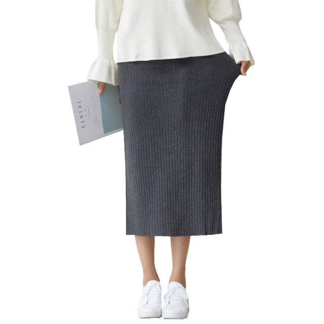 Spring, Autumn and Winter Large Size Skirt Mid-Long Long Skirt Fat mm Flexible Waist One Step Skirt Fat Sister 200 Jin [Jin equals 0.5 kg]