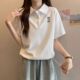 Lapel polo shirt short-sleeved T-shirt for women summer Korean style loose large size women's clothing slimming fat mm versatile student tops