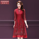 Shanifen 2025 new autumn lace embroidery middle-aged festive red wedding dress mother's dress