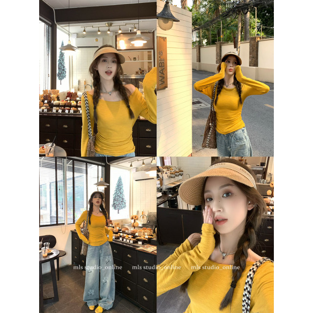MLS Huadao Chronicle Korean printed wide-leg jeans for women in spring niche design loose floor-length casual pants