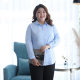 Large size women's long-sleeved professional suit white shirt for women 200 Jin [Jin equals 0.5 kg] Fat mm business formal wear work shirt
