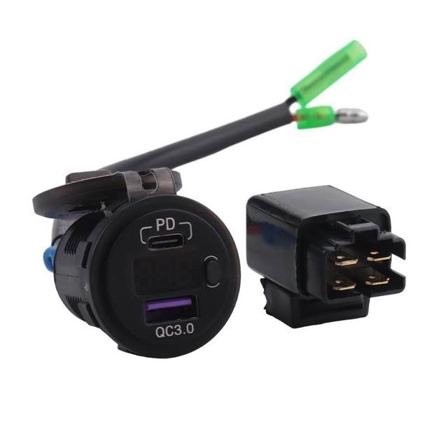 Suitable for Kawasaki Versys Sids 650 Modified Car Double -headed USB Charger Interface Fast Charging Voltage Display