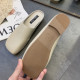 Dongdaemun, South Korea, large size sandals for women, half-support single shoes, flat soft leather shoes, lazy toe-toe Mule half-slippers