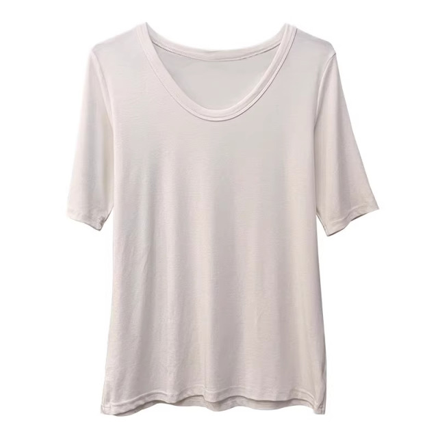 Green V-neck front shoulder short-sleeved T-shirt women's 2025 summer new loose large size slim half-sleeved base top