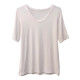 Green V-neck front shoulder short-sleeved T-shirt women's 2025 summer new loose large size slim half-sleeved base top