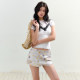AGAM small fresh printed fake two-piece skirt pants sweet and spicy niche floral hip A-line miniskirt skirt