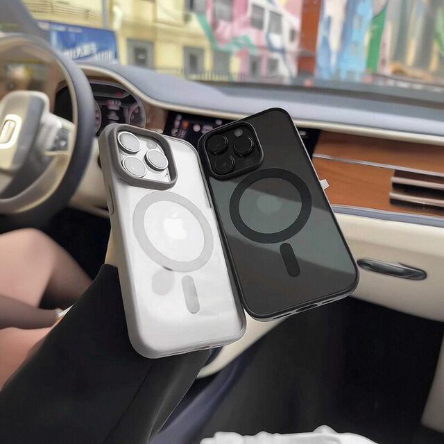 Non-yellow transparent magnetic suction suitable for Apple 15promax mobile phone case 16/iPhone13pro new 17 ultra-thin matte black edge 14plus anti-fall 11 high-end sense 12 silicone protective hard shell