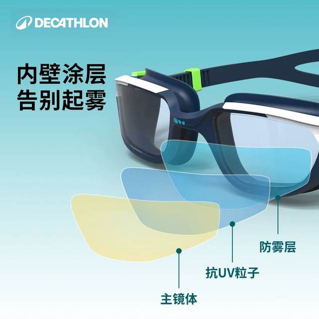 Decathlon swimming goggles large frame professional swimming goggles men waterproof and anti-fog HD children swimming glasses women's equipment IVA5