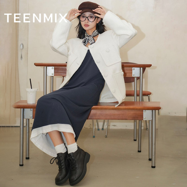 Tianmeiyi retro British thick sole plus velvet Martin boots women's shoes casual fashion short boots leather boots new winter style