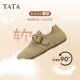 TATA, Her Bear Flow Flow Flowing Flat Flat Boken Shoes Women's Shoes Tong Single Shoes 2024 Autumn New CFZ01cm4
