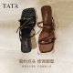 TATA He and She Little Vines Temperament High Heel Slippers Women's French One-Strip Casual Sandals 2025 Summer 7UJA9BT5
