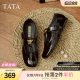 
TATA He and Her Supermodel Mary Jane shoes Retro Women's Shoes French Style Flat Sole Leather Single Shoes 7H020AA5