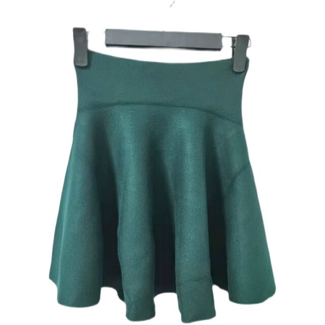 National Ladies Broken Umbrella Skirt Wool Knitting Skirt Solid Polytic A -line Skirt Tong Japanese High -waisted Skirt
