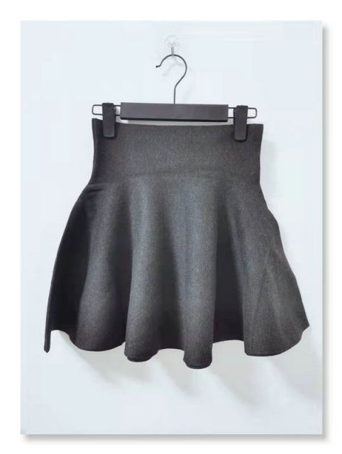 National Ladies Broken Umbrella Skirt Wool Knitting Skirt Solid Polytic A -line Skirt Tong Japanese High -waisted Skirt
