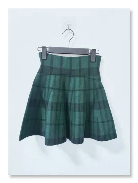 National Ladies Broken Umbrella Skirt Wool Knitting Skirt Solid Polytic A -line Skirt Tong Japanese High -waisted Skirt
