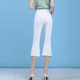 Black slit suit bell-bottom pants for women 2025 new summer thin ice silk high waist slimming stretchy cropped pants