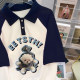 POLO collar shirt white short -sleeved T -shirt inserts shoulder pure cotton loose large size slightly fat girl wearing mm to cover belly shirt summer
