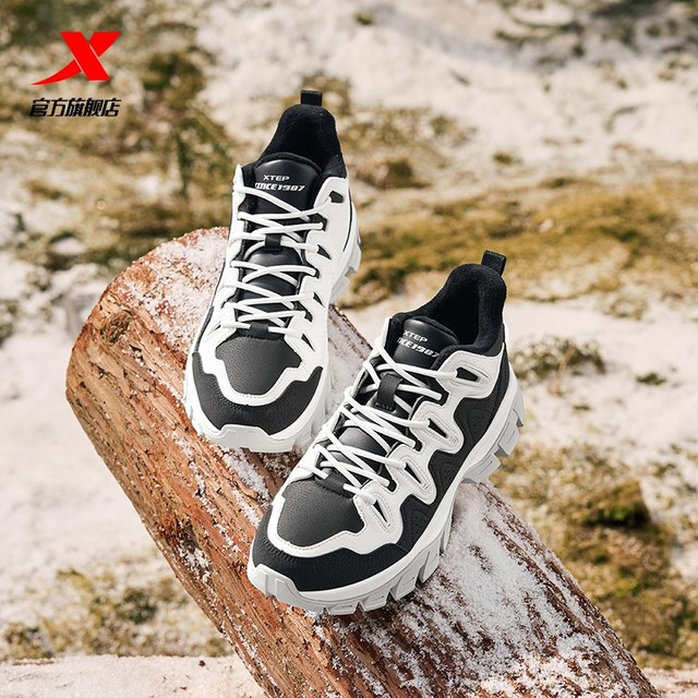 Xtep Chuanxing cotton shoes men's winter large cotton plus velvet warm high-top casual shoes thick sole increased outdoor sports shoes