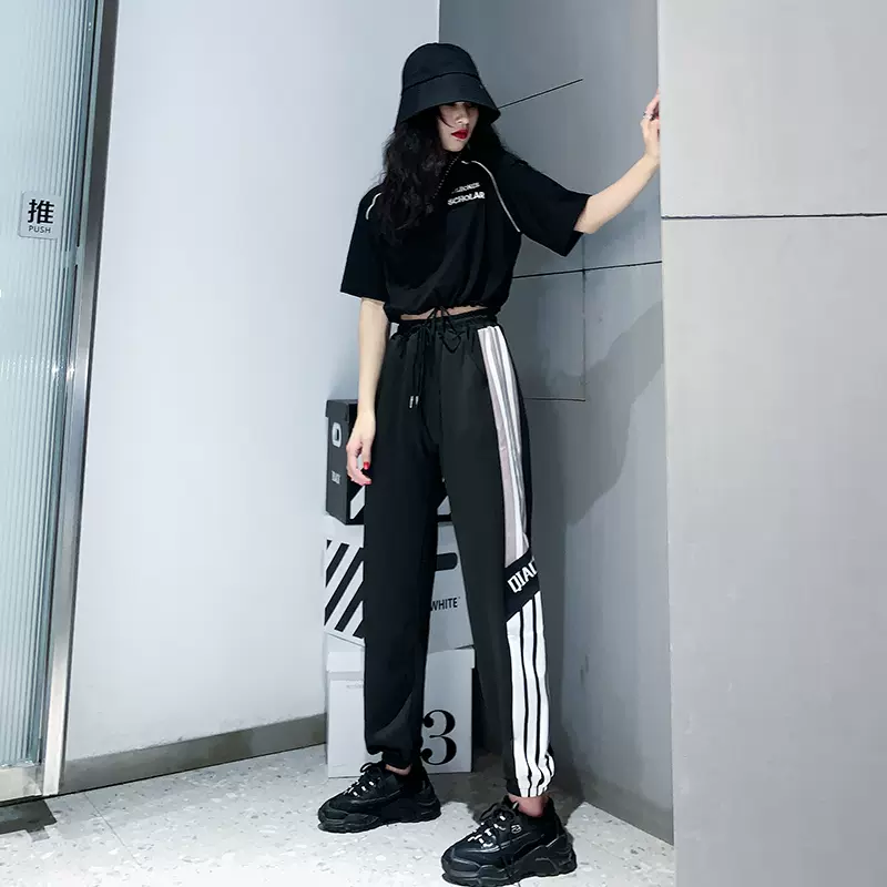 原宿港风女装运动套装女潮牌时尚小个子显高洋气酷