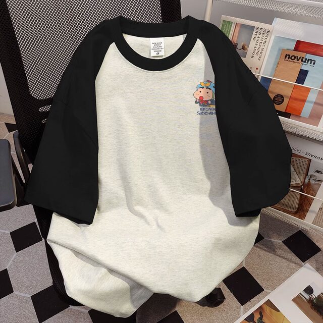 Japanese retro animation printed pure cotton short-sleeved T-shirt for women in summer 2024 new hot loose ragdoll sleeve top